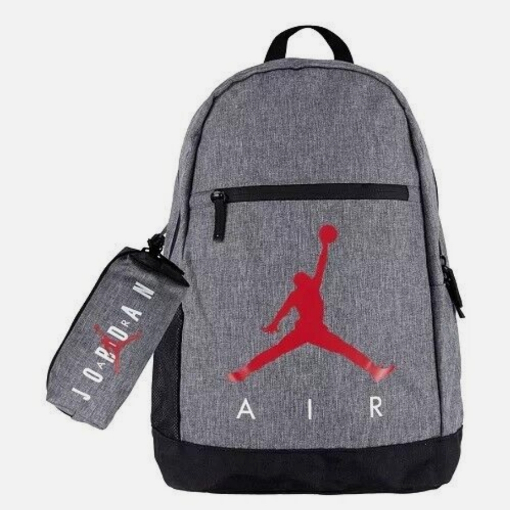 Nike Air Jordan KIDS Backpack SCHOOL BAG Pencil Case GREY